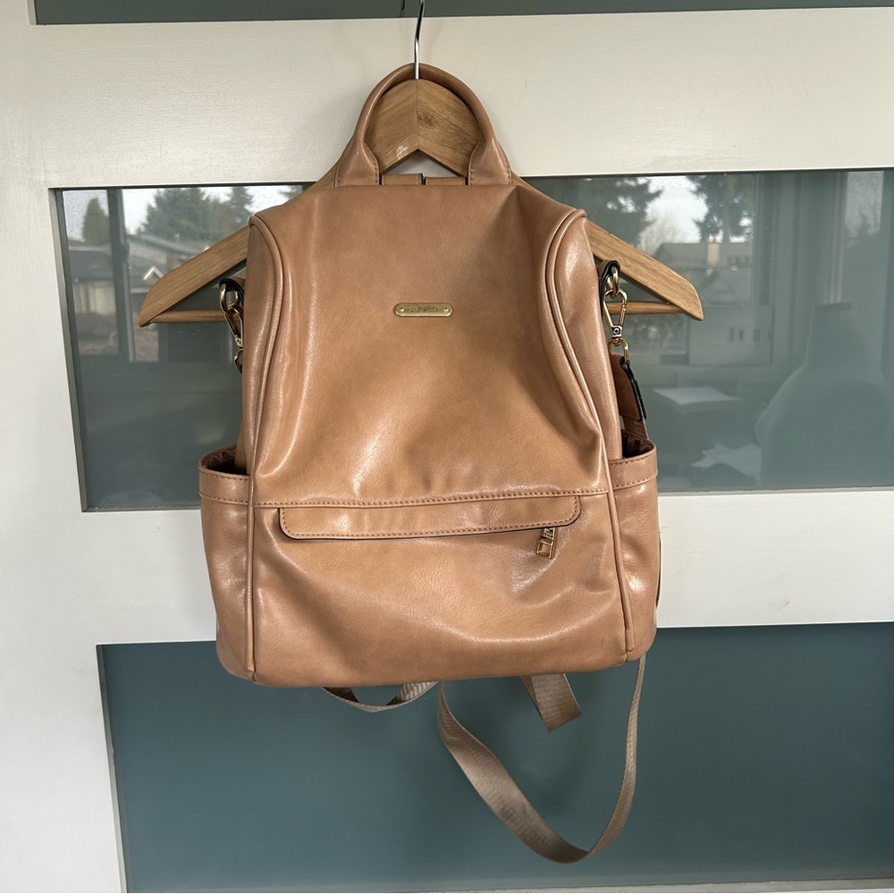 Elegant Tan Vegan Leather Backpack